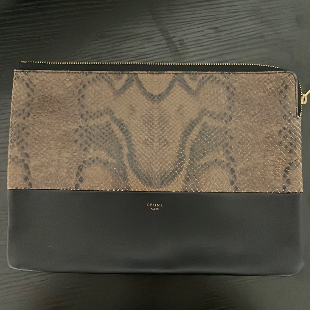Celine Python Leather Clutch